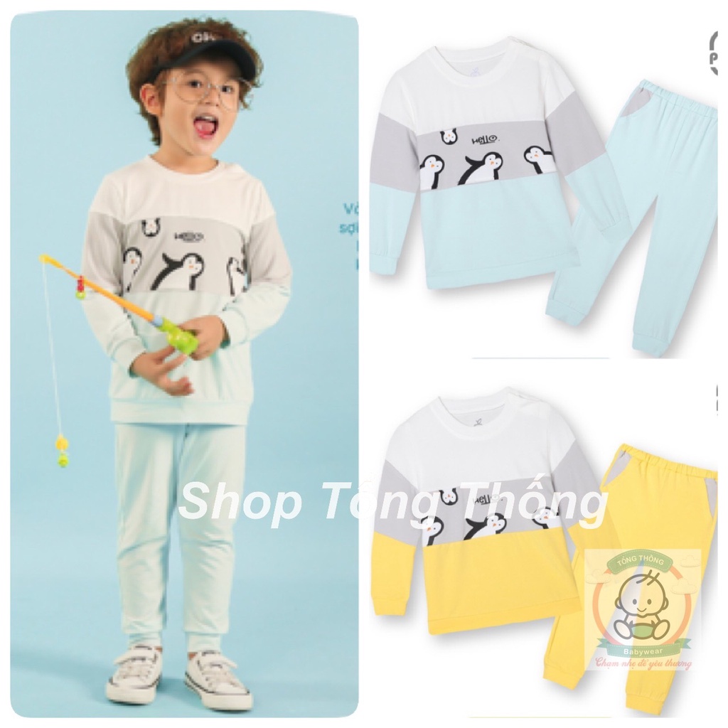 Bộ La Pomme Bamboo cánh cụt 4 con cao cấp dài tay đường kẻ thoáng mát thấm hút tốt bé trai bé gái Sl220 SL178