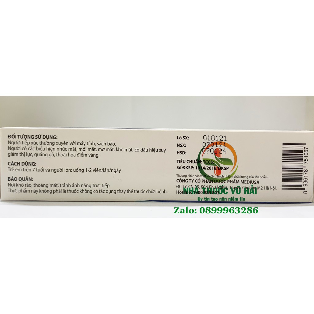 [Viên uống] Bổ mắt LUTIDIN Thực phẩm giúp mắt sáng và khỏe | Thế Giới Skin Care