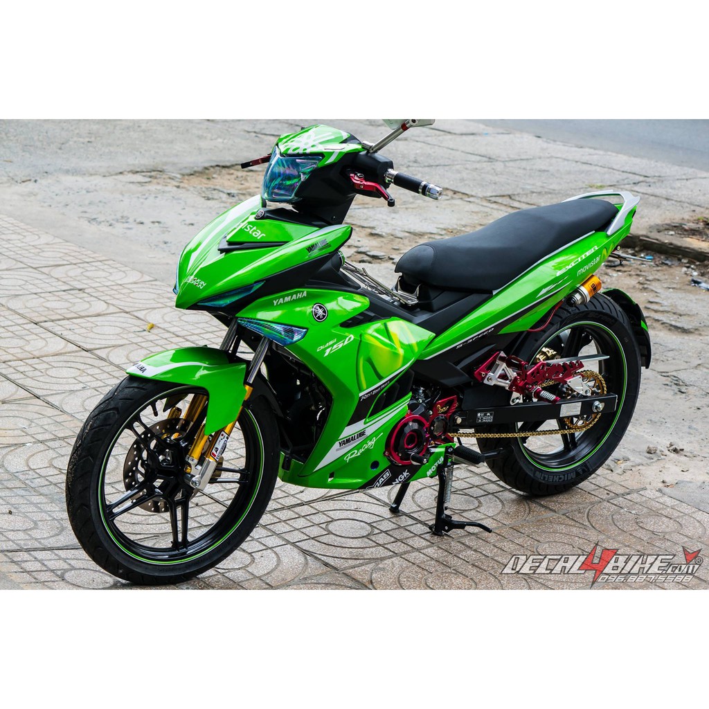 [D4B-Tem chuẩn xịn] Tem trùm xe Exciter 150 MOVISTAR ALL GREEN