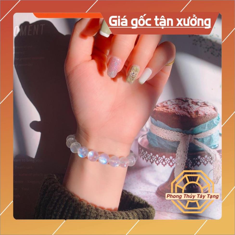 Vòng Tay Phong Thủy Đá M Trăng Tự Nhiên nữ mệnh Kim Thuỷ - Phong Thuỷ Tây Tạng
