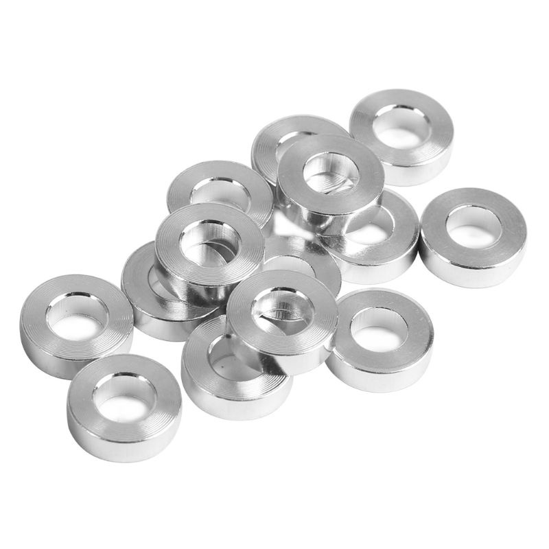 Set 10 Vòng Đệm Phẳng 3mm / 0.1 &quot;Bằng Nhôm Màu Bạc Cho Máy In 3D DIY