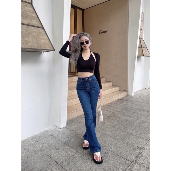 Áo croptop nữ body dài tay TOPTIFY cổ yếm buộc dây hở lưng Gigi Top | BigBuy360 - bigbuy360.vn