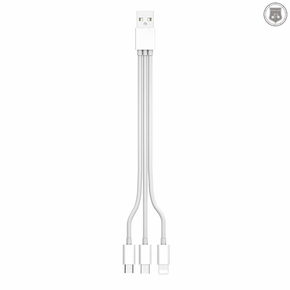 ☞[ready stock]3-In-1 Charging Cable USB to Micro USB + Type C + Lightning Charging Cable Sync Fast Charging Line Adapter for iPhone 