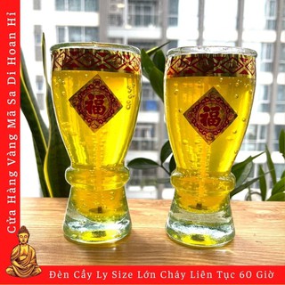 Đèn Cầy Ly Màu Vàng Size Lớn - Cháy Suốt 60 Giờ- Cửa Hàng Nhang Đèn Vàng Mã Chú Sa Di Hoan Hỉ