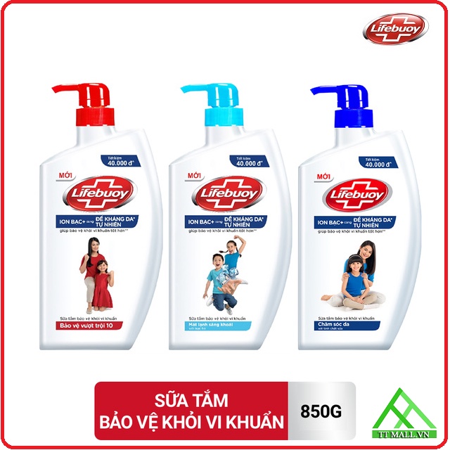 Sữa Tắm Lifebuoy 850g - Bảo Vệ Toàn Diện và Chăm Sóc Da (Luôn có Quà Tặng Kèm)