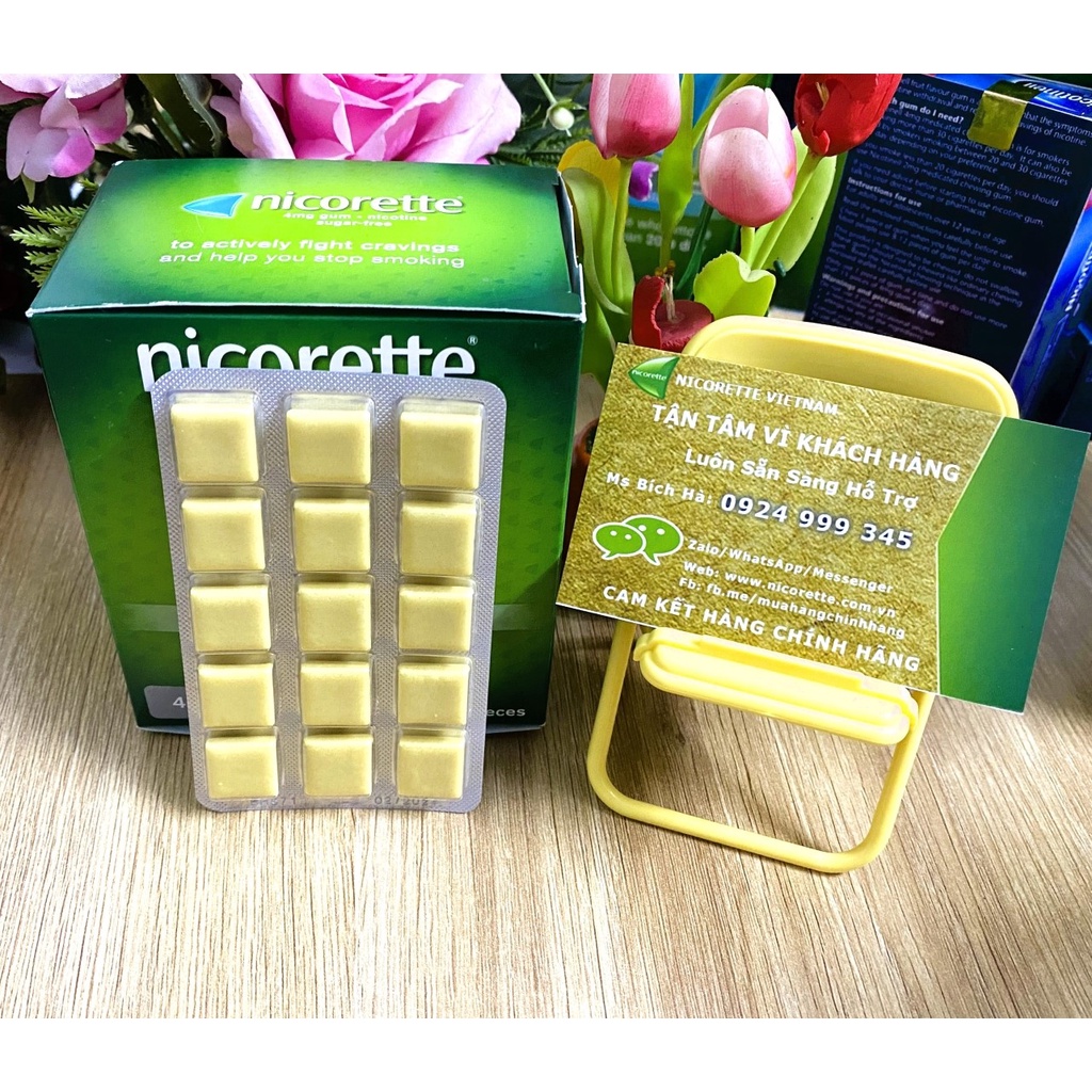 Kẹo cai thuốc lá siêu hiệu quả Nicorette 4mg Classic của Mỹ vỉ 15 viên