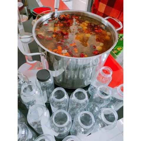 [Kho sỉ]  50 chai 500ml cổ rộng nắp đen dùng cho chè dưỡng nhan
