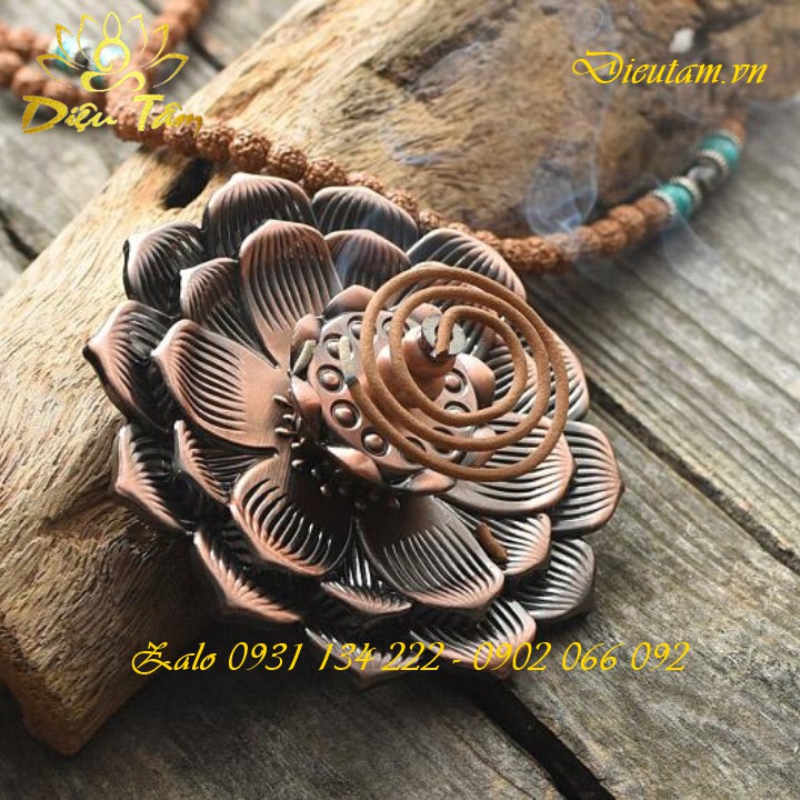 Đế cắm nhang, trầm nụm hương vòng thay thác khói trầm hương đế 4 chức năng