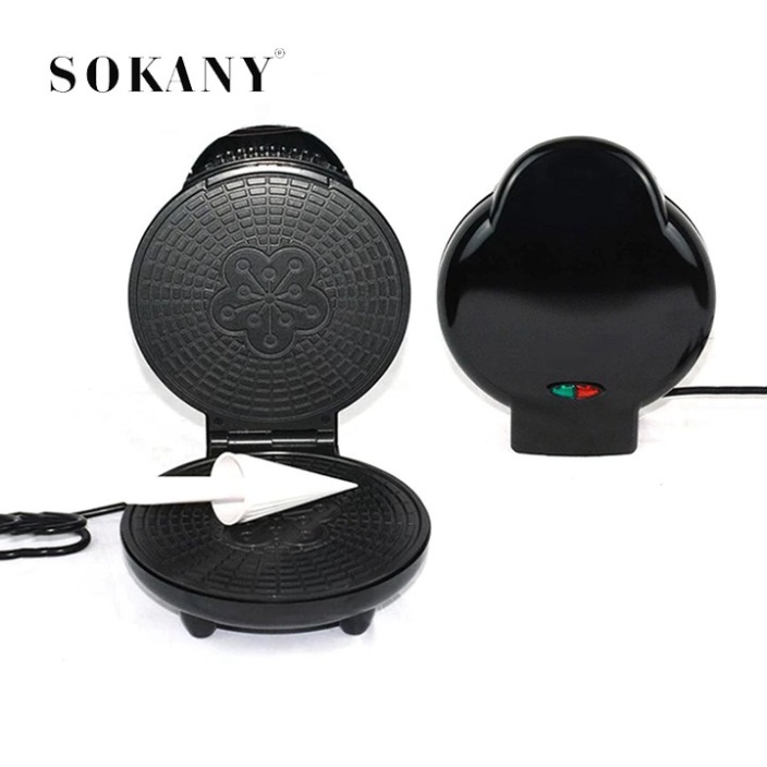 Máy làm bánh quế, vỏ bánh ốc quế gia đình Sokany