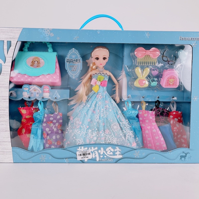 Bộ Đồ Chơi Búp Bê Thay Váy Kèm Phụ Kiện-Búp Bê Elsa&Anna-công chúa băng giá❄️