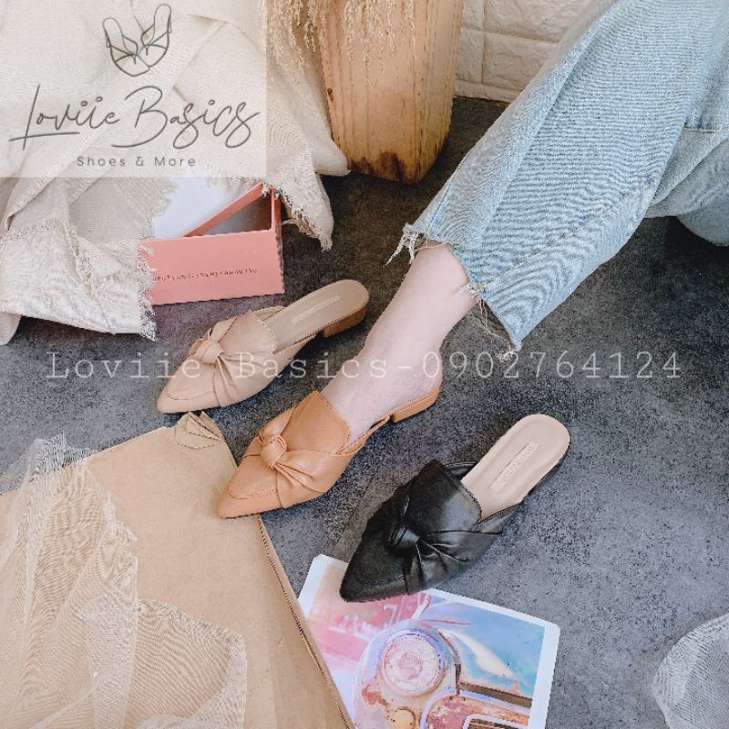 SỤC NỮ LOVIIE BASICS - DÉP BỆT BÍT MŨI THỜI TRANG - GIÀY SỤC MŨI NHỌN QUAI NGANG KHÓA ĐÁ D201283