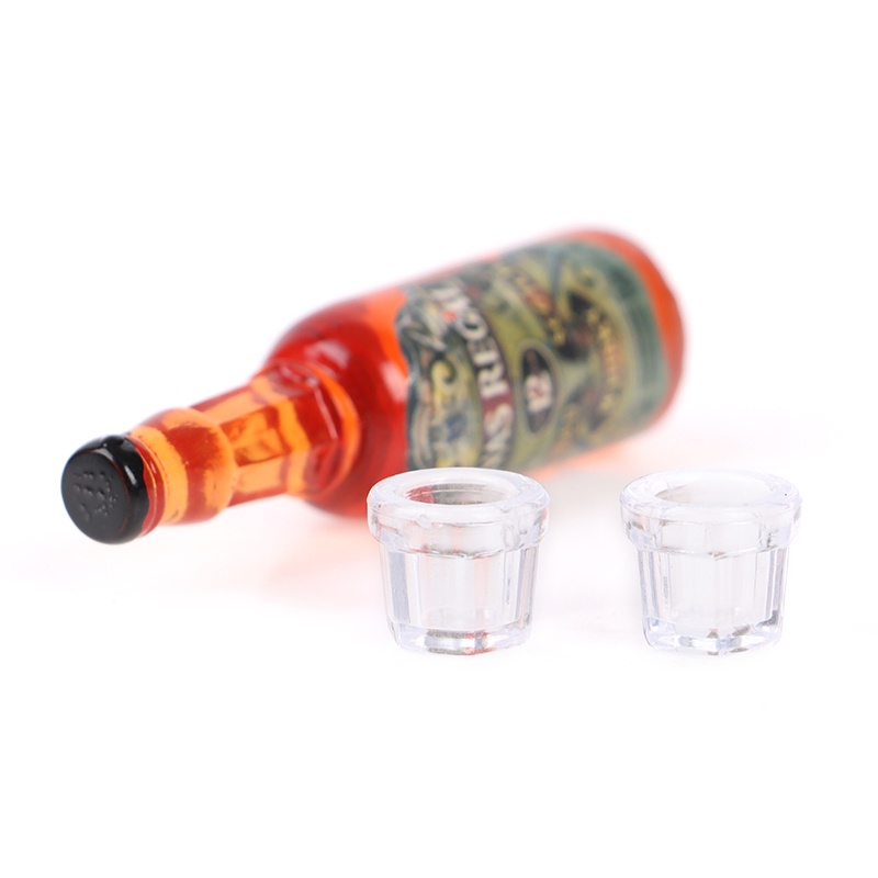 Bộ 4 Chai Rượu Vang Giả Tỉ Lệ 1 / 12 Trang Trí Nhà Búp Bê