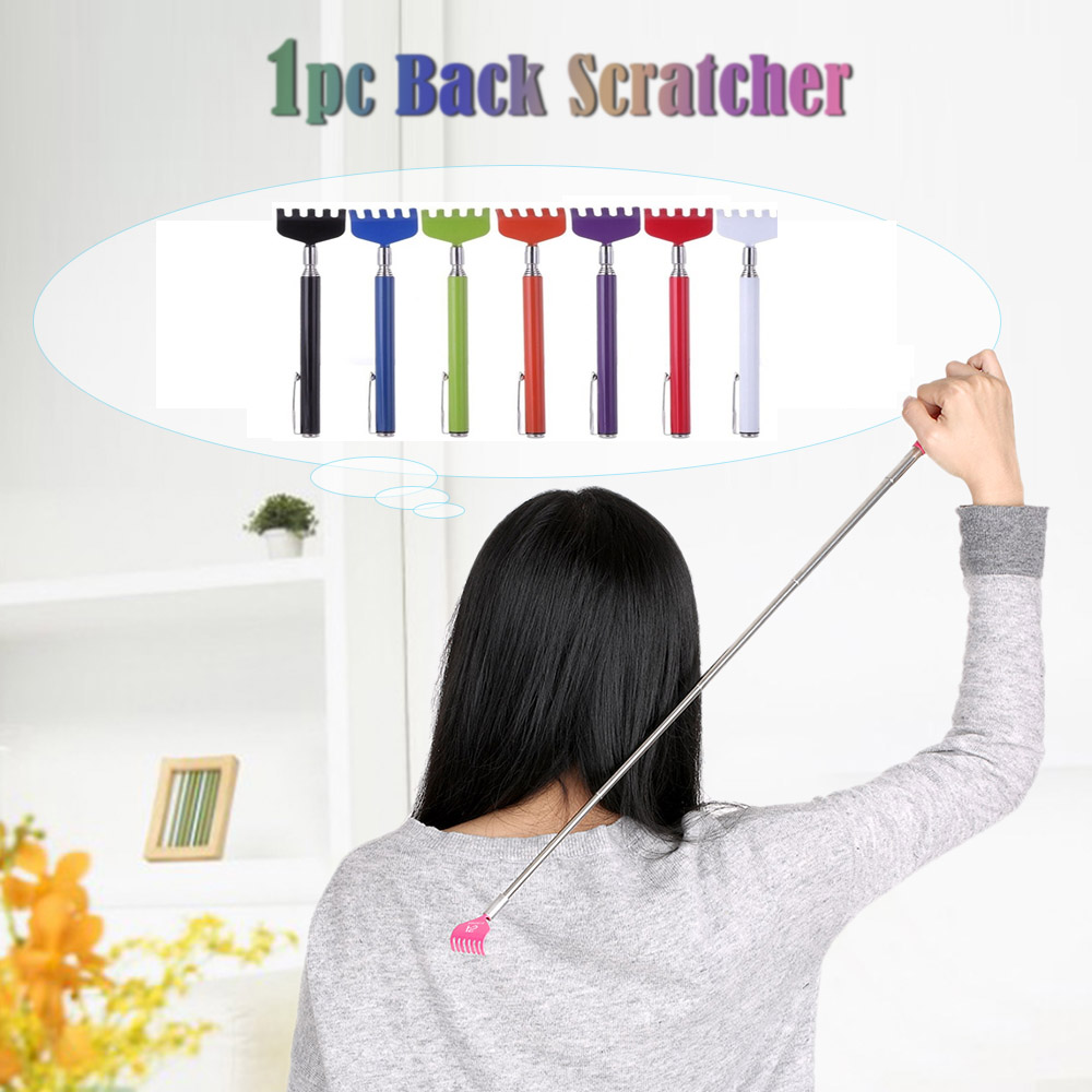 [Hàng mới về] Dụng cụ gãi lưng thu gọn kéo dài chất liệu thép thích hợp người cao tuổi thiết kế 5 móng nhiều màu