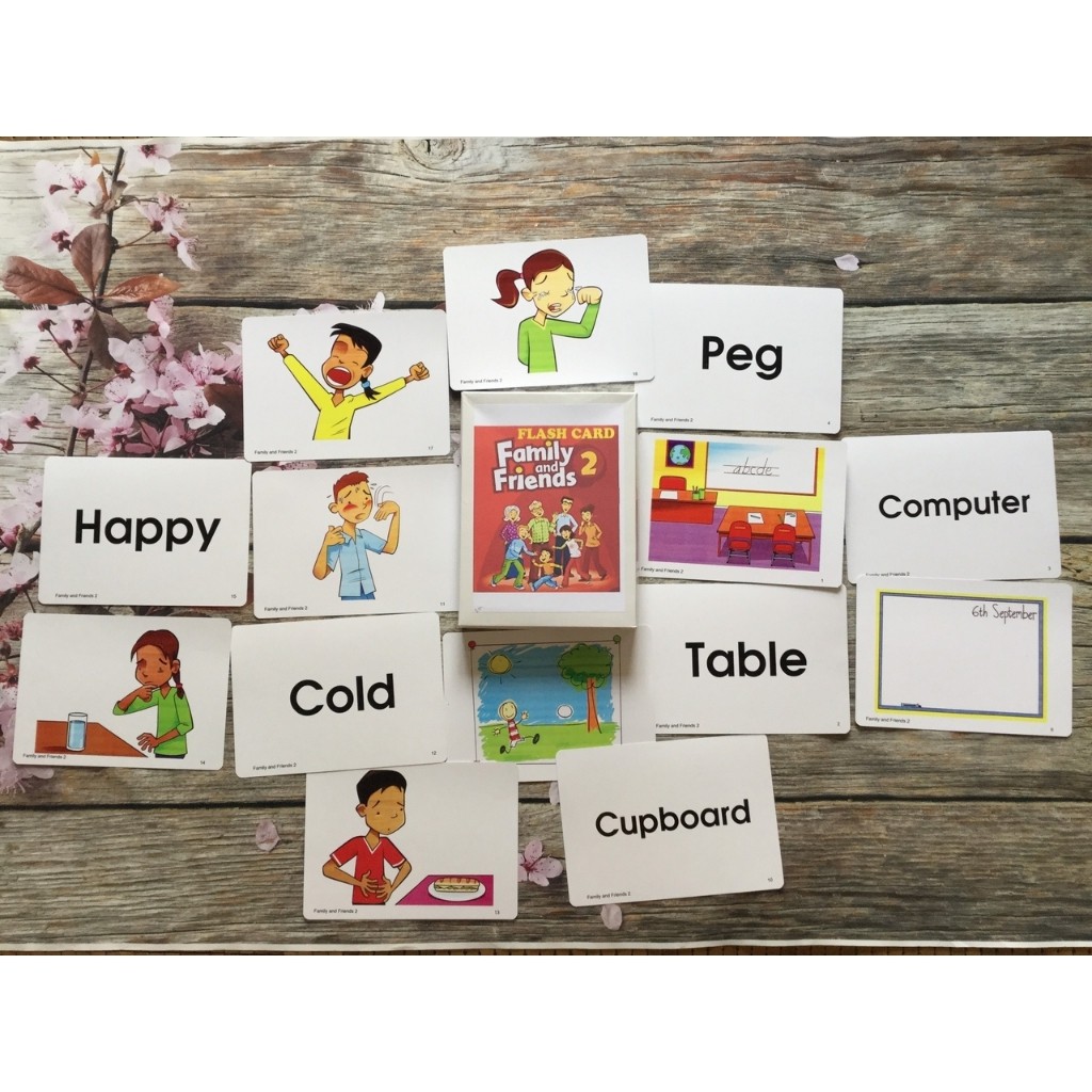 Flashcard Tiếng Anh 💖 Flashcard Family and Friends Starter,1,2,3,4 (khổ A5, 2 mặt)