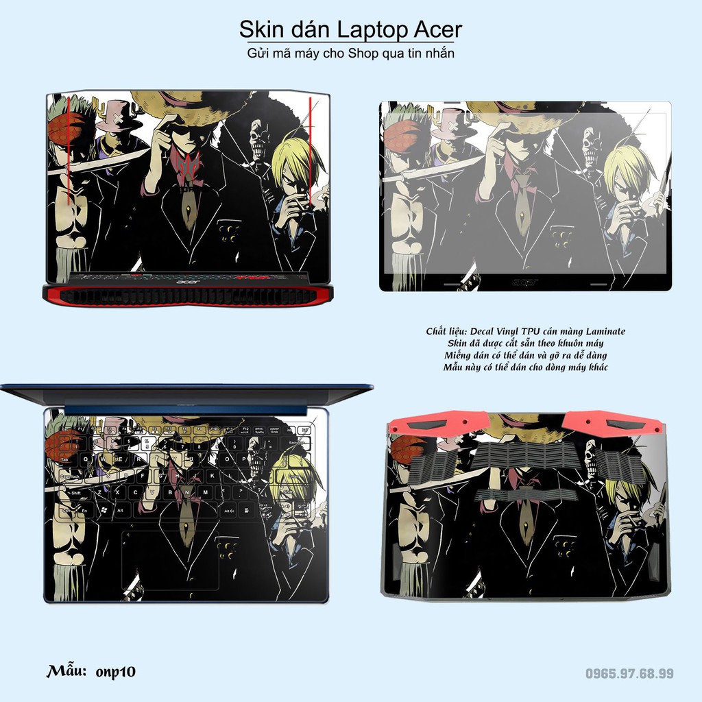 Skin dán Laptop Acer in hình One Piece nhiều mẫu 10 (inbox mã máy cho Shop)