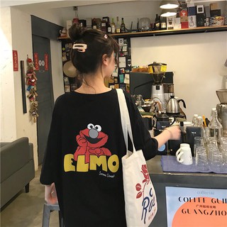 Áo thun tay lỡ in elmo😉😚☺☺