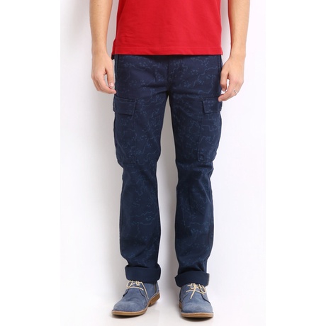 Quần jeans nam Levis 13469-0019 - Men Blue Printed Slim Straight Cargo Trousers W32L32 Hàng Hiệu