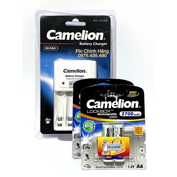 Bộ Sạc Camelion BC1010B + 4 pin AA Camelion 2700 mAh