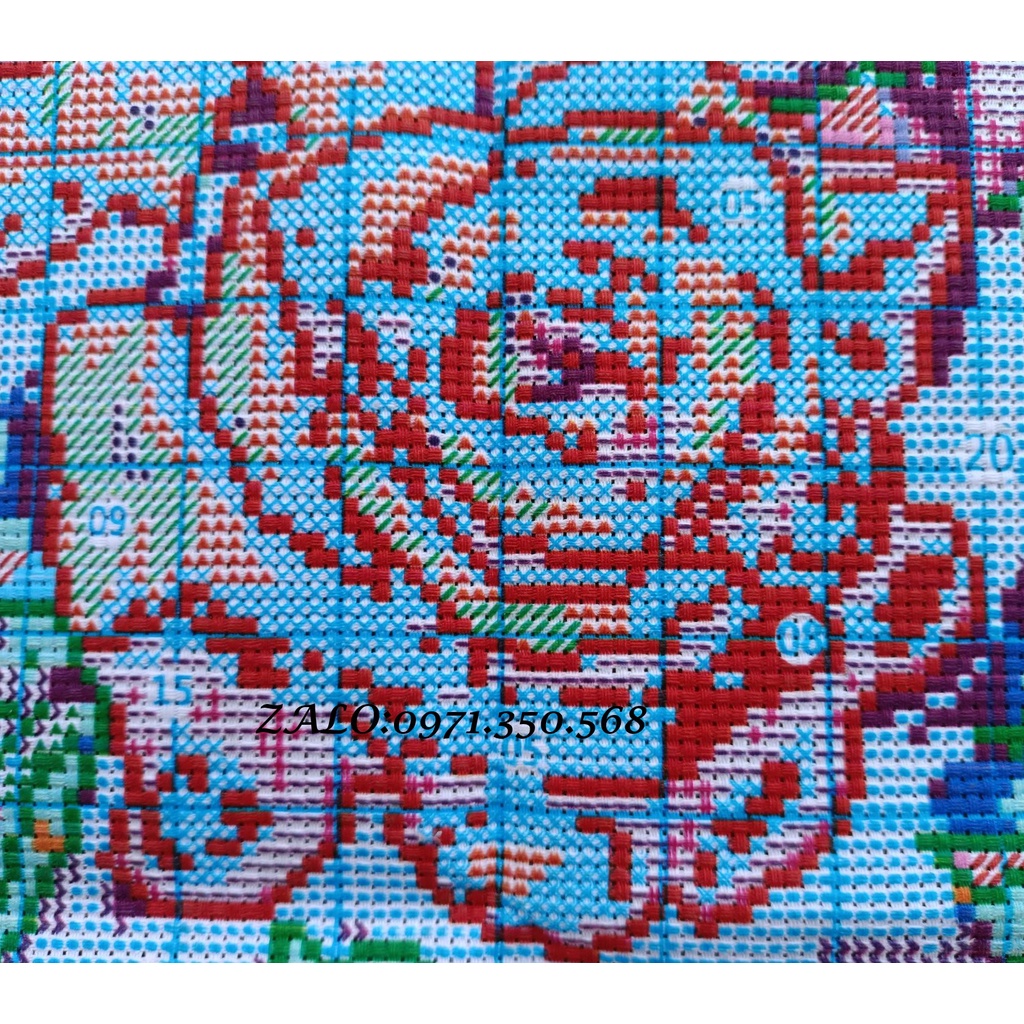 Tranh thêu kín  Bình hoa hồng đỏ 83015-50x65cm