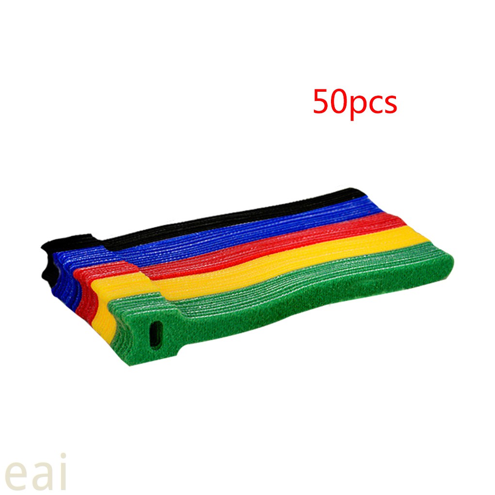 Set 50 dải buộc dây cáp bằng nylon nhiều mài sắp xếp gọn gàng tiện lợi