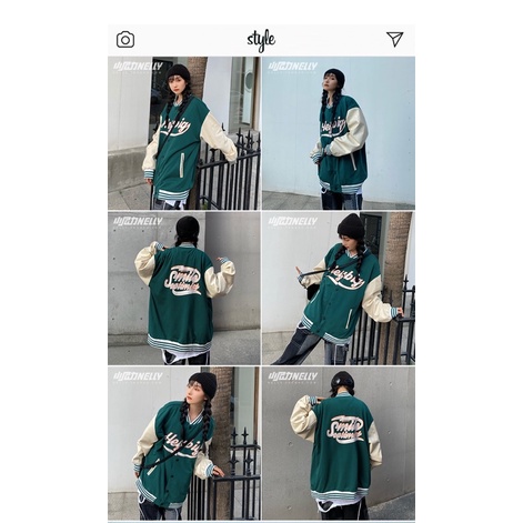 Áo khoác nelly sale chất dày dặn tay da (có sẵn) smile | BigBuy360 - bigbuy360.vn