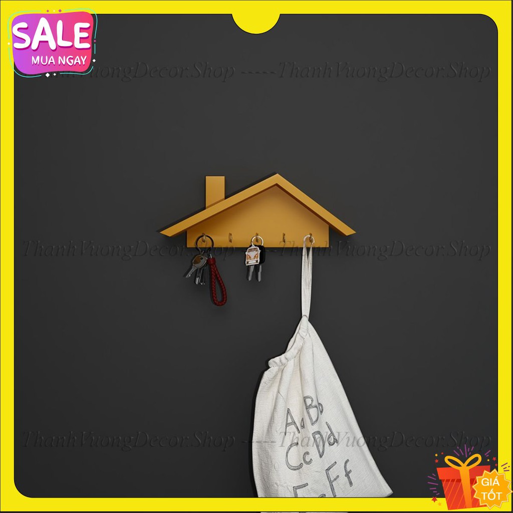 [TIỆN LỢI TREO ĐỒ] Kệ treo tường hình ngôi nhà nhỏ xinh xinh phù hợp cho phòng khách, ngủ+Tặng kèm phụ kiện lắp đặt
