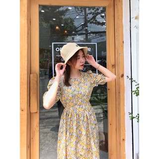 ĐẦM LỤA HOA CỘT NƠ 2 BÊN+ẢNH CHỤP THẬT SP