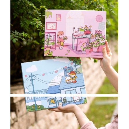 SET 21 MÓN gồm Sổ tay + Giấy note + Sticker + 6 cuộn Washi tape DIY - Văn Phòng Phẩm Sáng Tạo