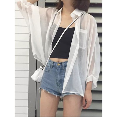 Áo sơ mi ulzzang/ Áo khoác mỏng chống nắng quảng châu