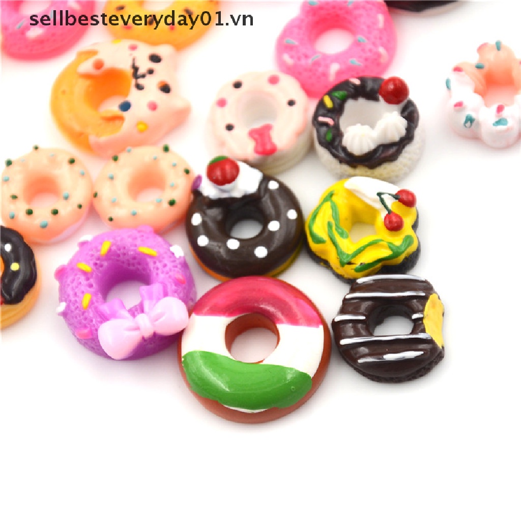 Set 10 mô hình bánh donut trang trí điện thoại độc đáo
