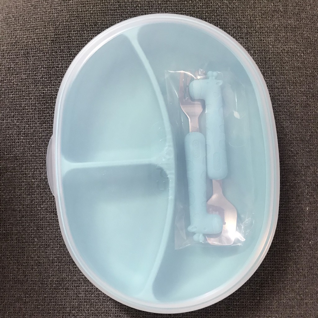 Khay Ăn Dặm Silicon đế Hút Chân Không Chống Đổ Edison Hàn Quốc