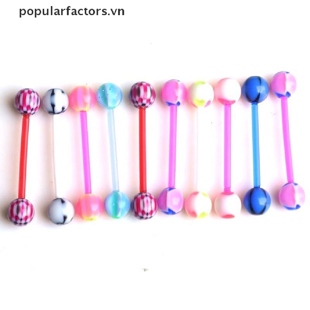 Set 10 Khuyên Rốn / Lưỡi / Rốn / Cơ Thể Hình Quả Bóng Hỗn Hợp [VN]