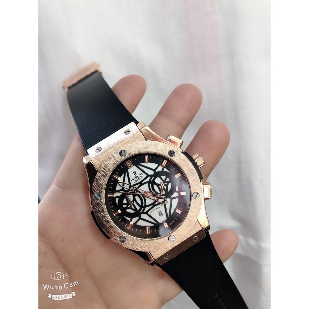 [Mã WTCHFEB giảm 20K ] (Cực chất) Đồng hồ Nam hublot HBL118 dây silicon, hương vani - Đồng hồ Hublot_collections