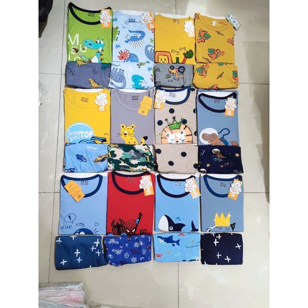 Bộ cộc tay cotton xuất hàn kaikai cho bé (25kg đến 35kg). ib để chọn mẫu ạ