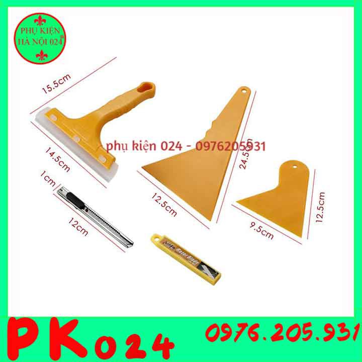 Bộ Dụng Cụ Hỗ Trợ Dán Phim Cách Nhiệt, Đề Can, Decal Kính Xe Ô Tô , Xe Máy 5 Chi Tiết