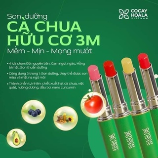 Son dưỡng cà chua hữu cơ dành cho môi thâm cỏ cây hoa lá - mềm, mịn, mọng mướt