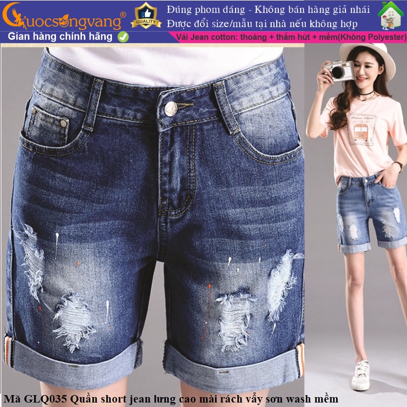 Quần nữ quần short jean nữ mài rách GLQ035 Cuocsongvang