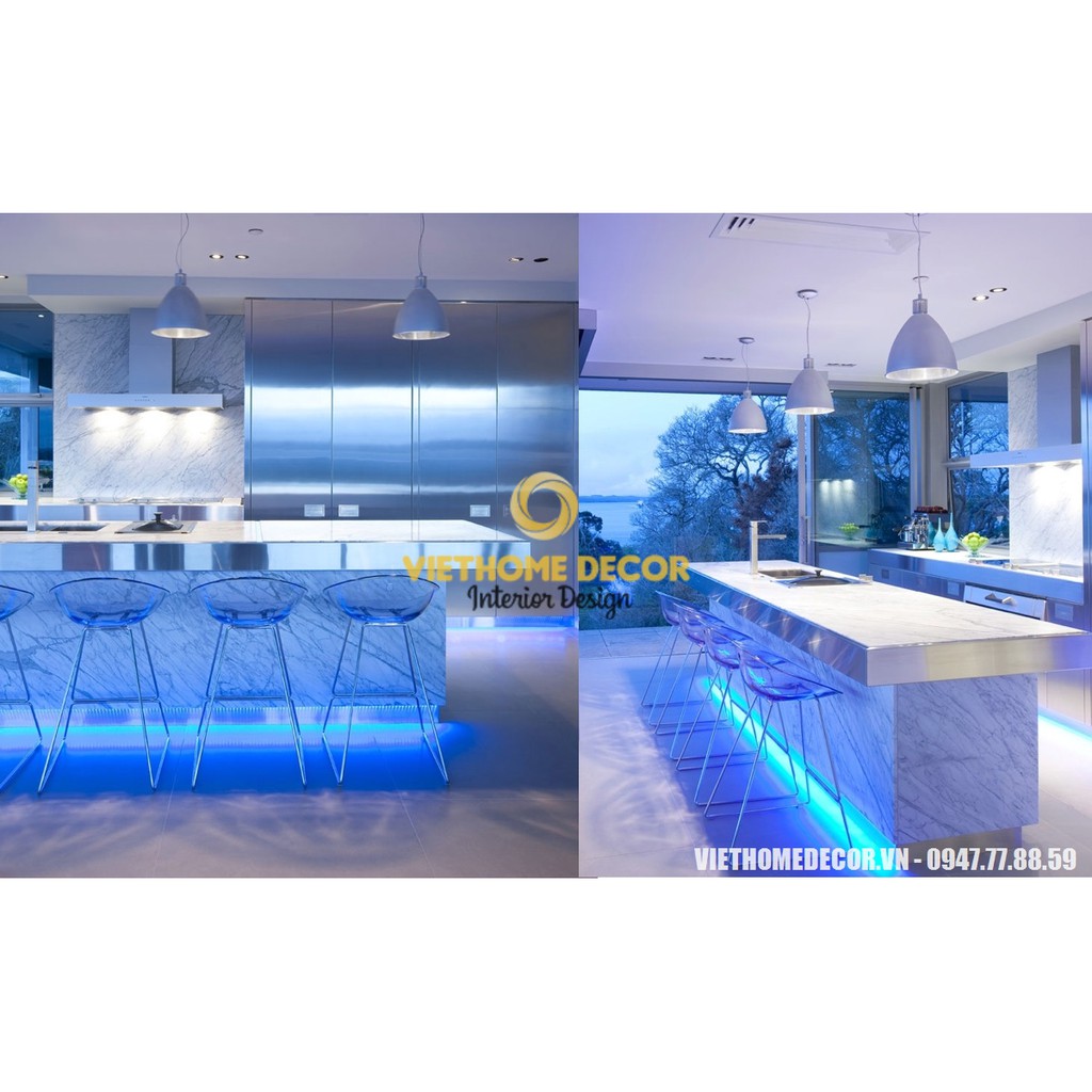 Tủ bếp kết hợp đèn Led màu lôi cuốn