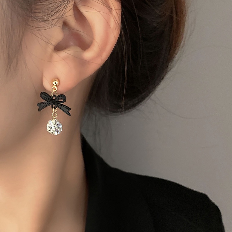 Bông tai mạ bạc 925 hình nơ thời trang thu đông cho nữ