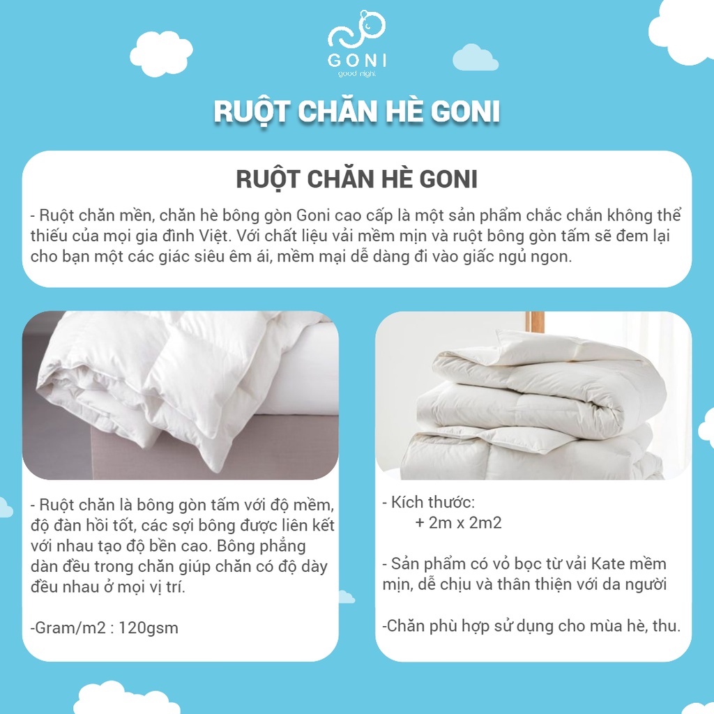 Ruột Chăn Mền Chăn Hè Cao Cấp GONI 2mx2m2