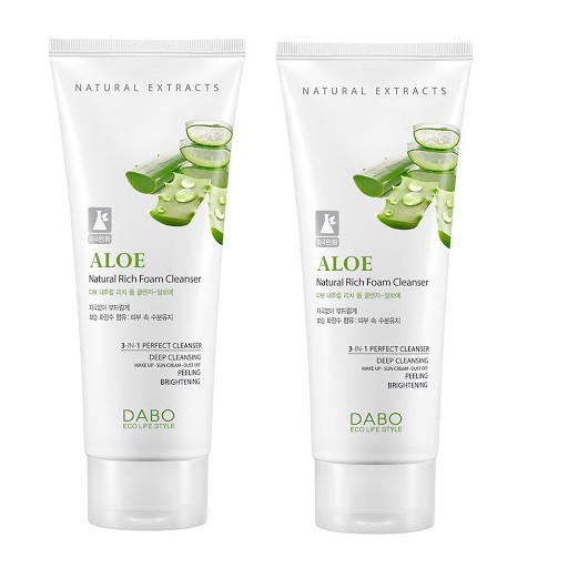 Hàng Chính Hãng- Bộ 2 Tuýp Sữa Rửa Mặt Lô Hội Trắng Da Dabo Cao Cấp Hàn Quốc (60ml/ Tuýp)