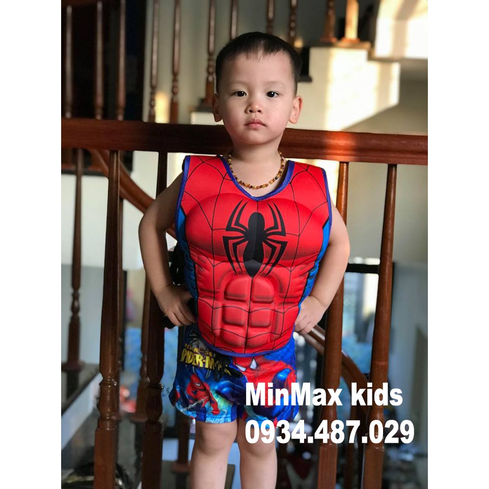 ÁO PHAO BƠI CƠ BẮP HÌNH NGƯỜI NHỆN CHO BÉ TRAI