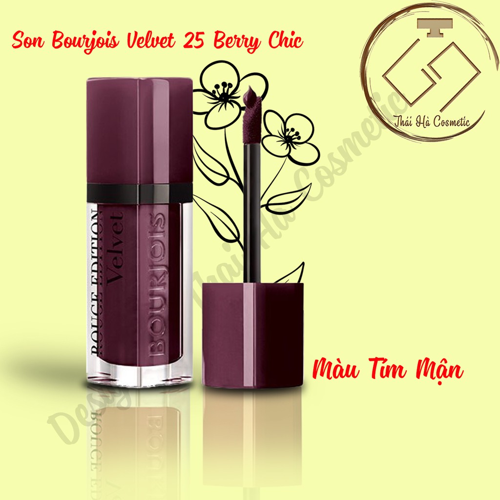 Son Bourjois Velvet 25 Berry Chic tím mận