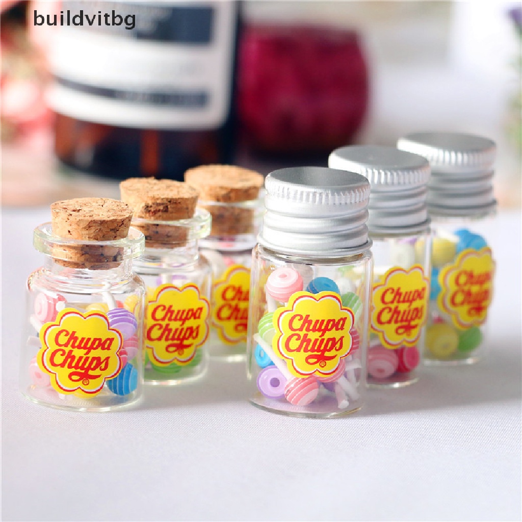 Mô Hình Kẹo Mút Tráng Miệng 1 / 12 Trang Trí Nhà Búp Bê Kèm Hộp Đựng Kẹo