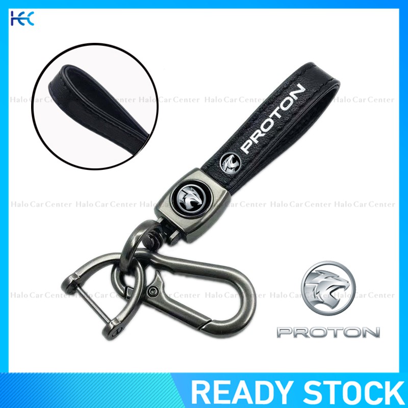 Móc khóa kim loại phối da in logo xe ô tô