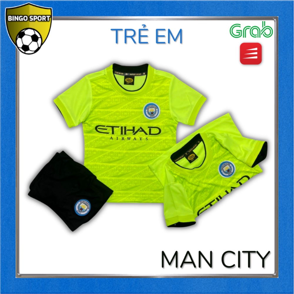 Áo Bóng Đá, Đá Banh, Thể Thao TRẺ EM  CLB MAN CITY 20/21 Màu Xanh Lá - Thun Lạnh Cao Cấp Rẻ Đẹp BINGO SPORT MC04TE