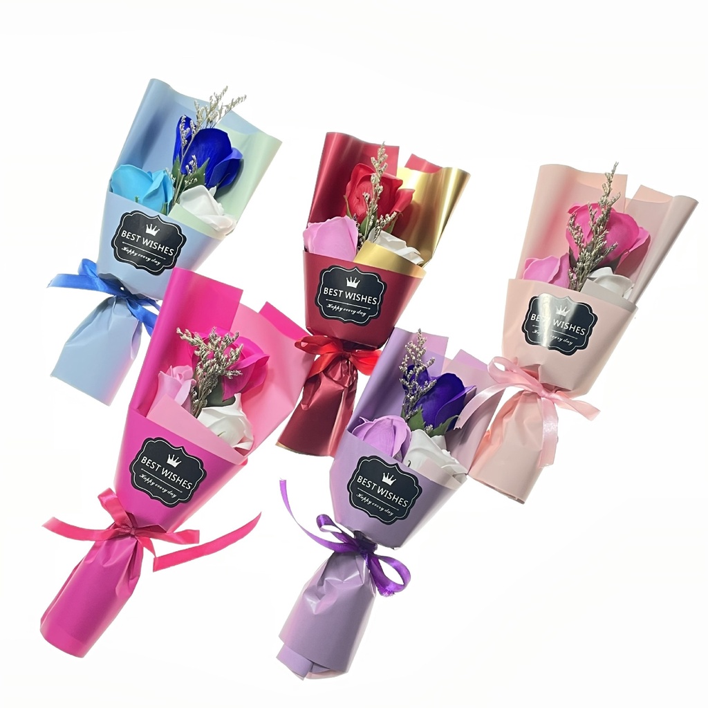 BÓ HOA SÁP 3 BÔNG  BÓ SẮN NHIỀU MÀU