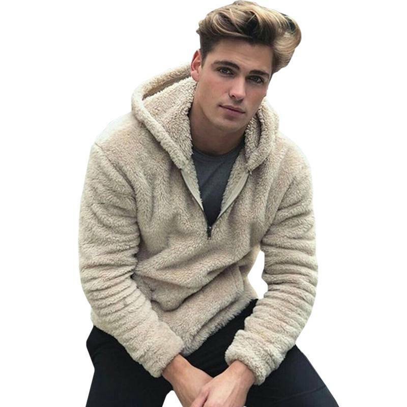 Áo khoác hoodie lông cừu giữ ấm dành cho phái mạnh | BigBuy360 - bigbuy360.vn