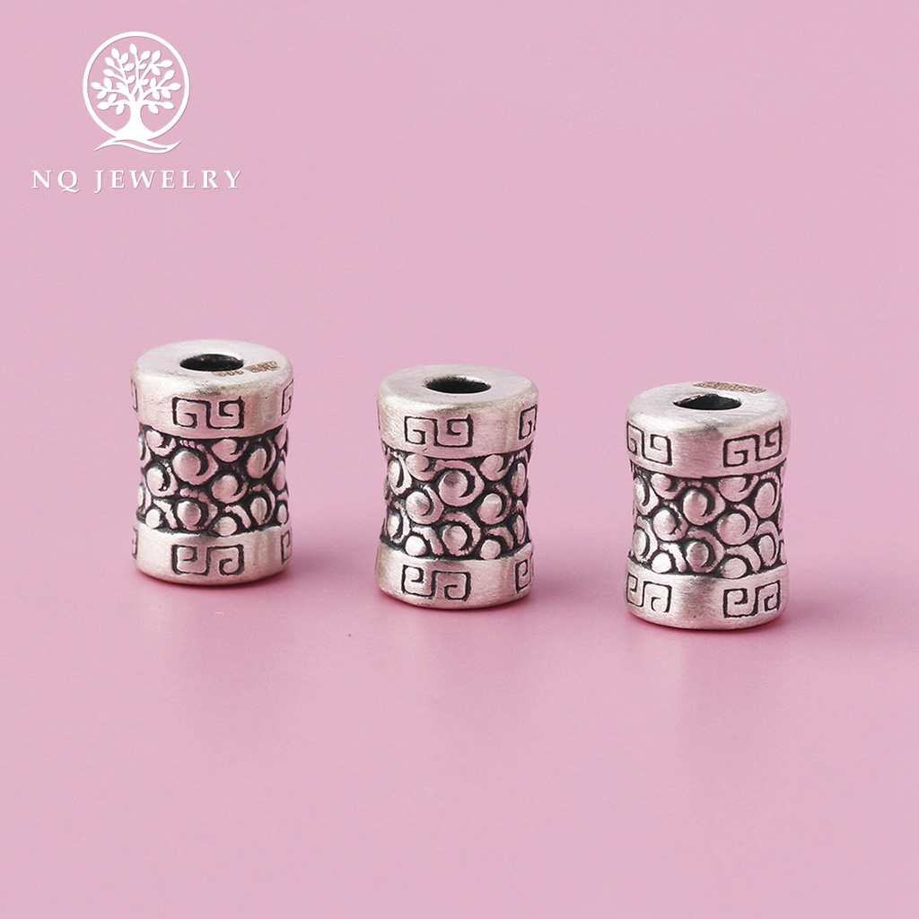 Charm bạc xỏ ngang họa tiết đám mây - NQ Jewelry