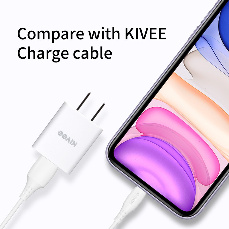 [ Chính Hãng Kivee ] Bộ Cáp và Sạc Nhanh 5A AC15 Cho Điện Thoại Android và iPhone